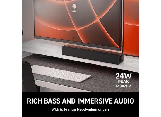 Creative Stage SE mini Compact Under-Monitor Soundbar with Bluetooth 5.3 24W